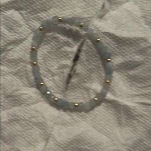 Chic Gold and Blue Beaded Bracelet